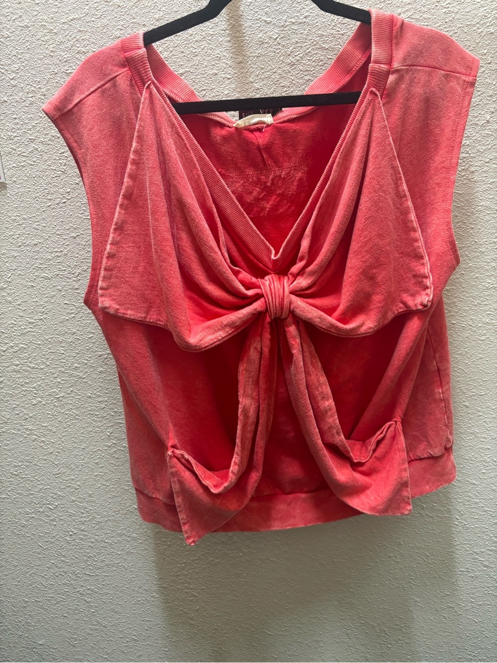 J. Her Washed Coral Knot-Front Long Sleeve Tee - Picture 2 of 3